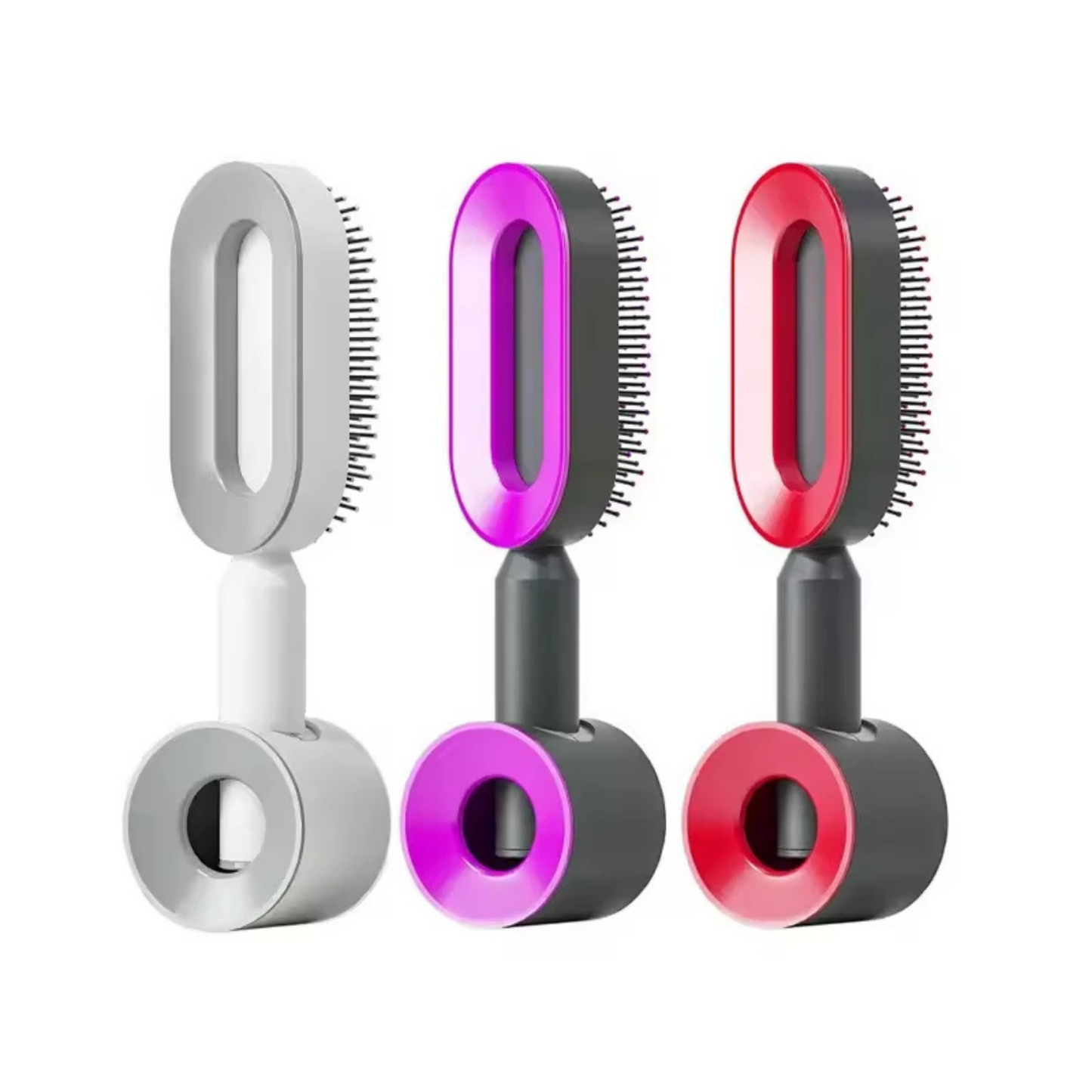 Professional Self-Cleaning Hair Detangler Brush with Scalp Massage Technology