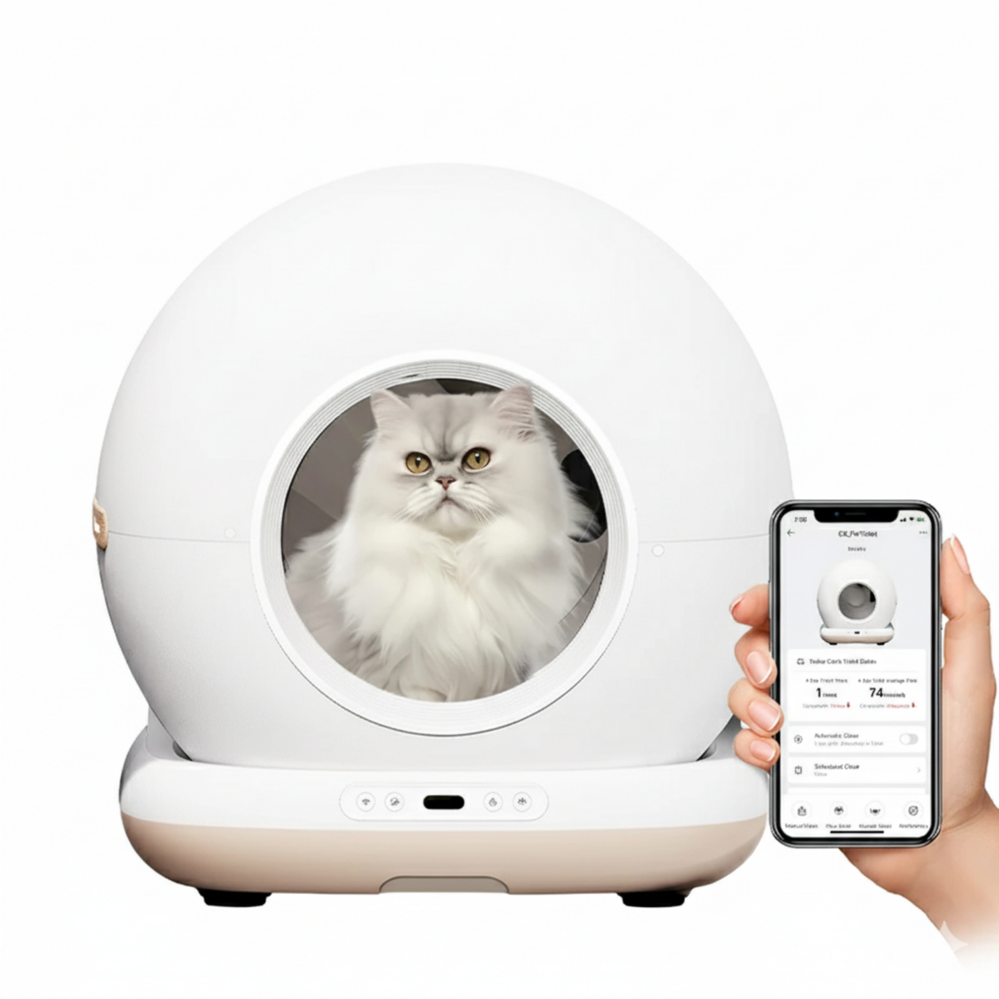 Electric Smart Self-Cleaning Cat Litter Box with APP Control & Odor Management