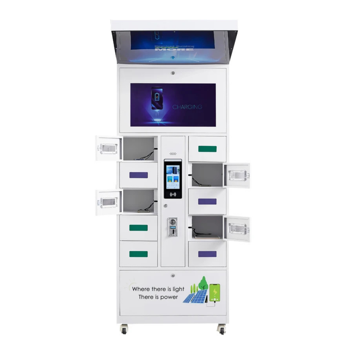 Solar-Powered Mobile Phone Charging Kiosk Station for Public Use
