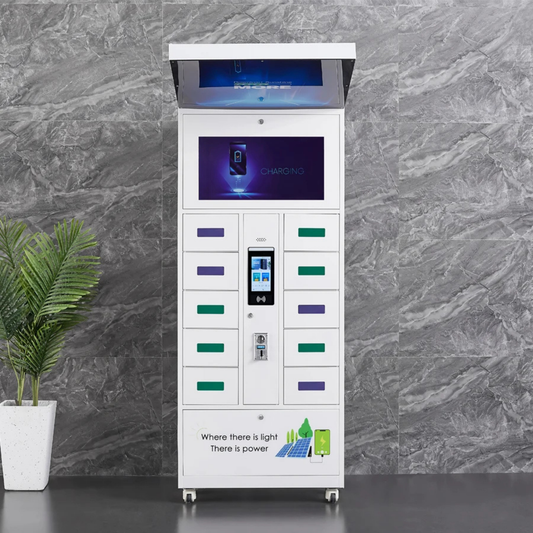 Solar-Powered Mobile Phone Charging Kiosk Station for Public Use