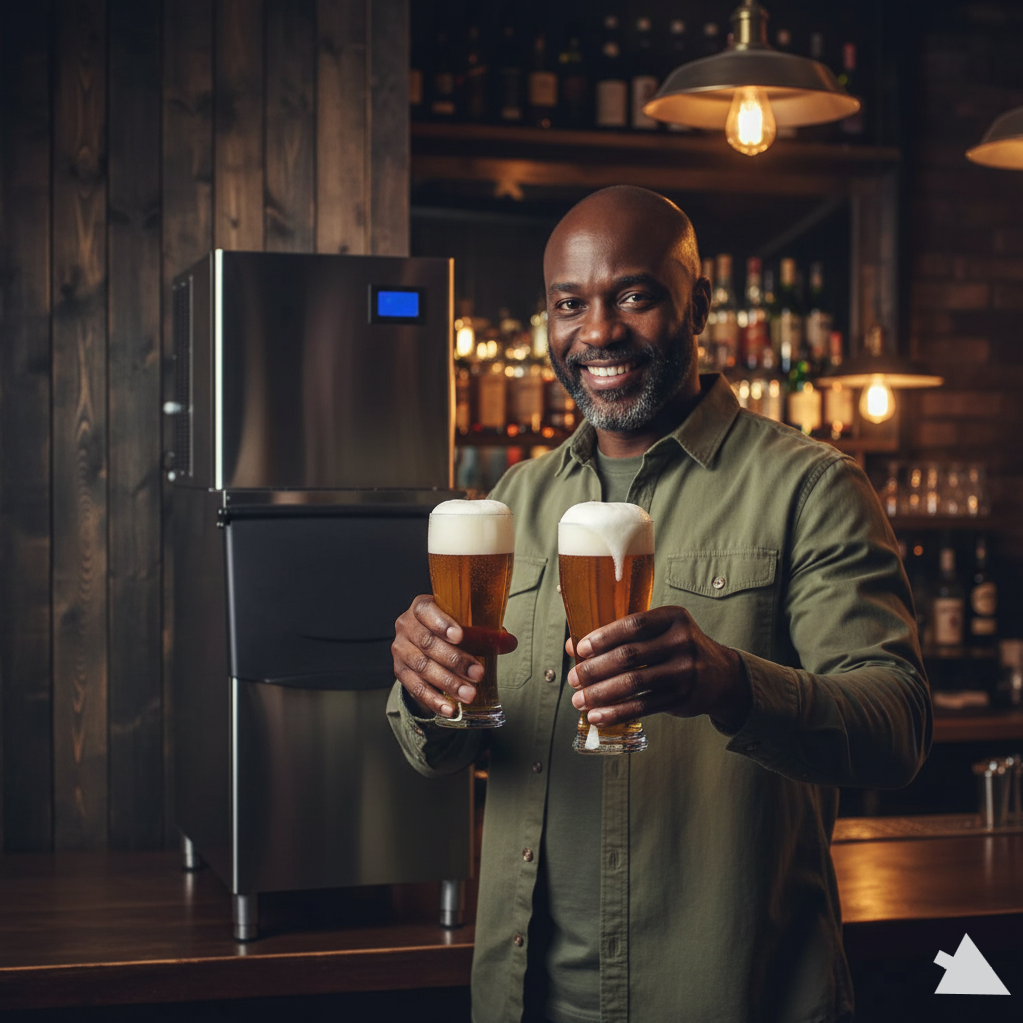 350kg/day Commercial Ice Maker Machine - Square Cube Production 110-240V 940W