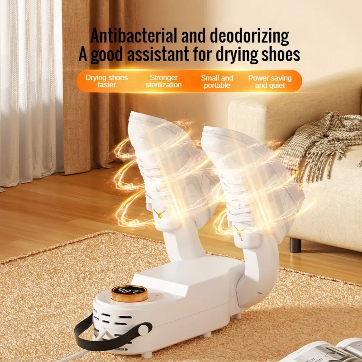 Portable Folding UV Shoe Dryer - Smart Sterilizer with Ozone Deodorizer Tech