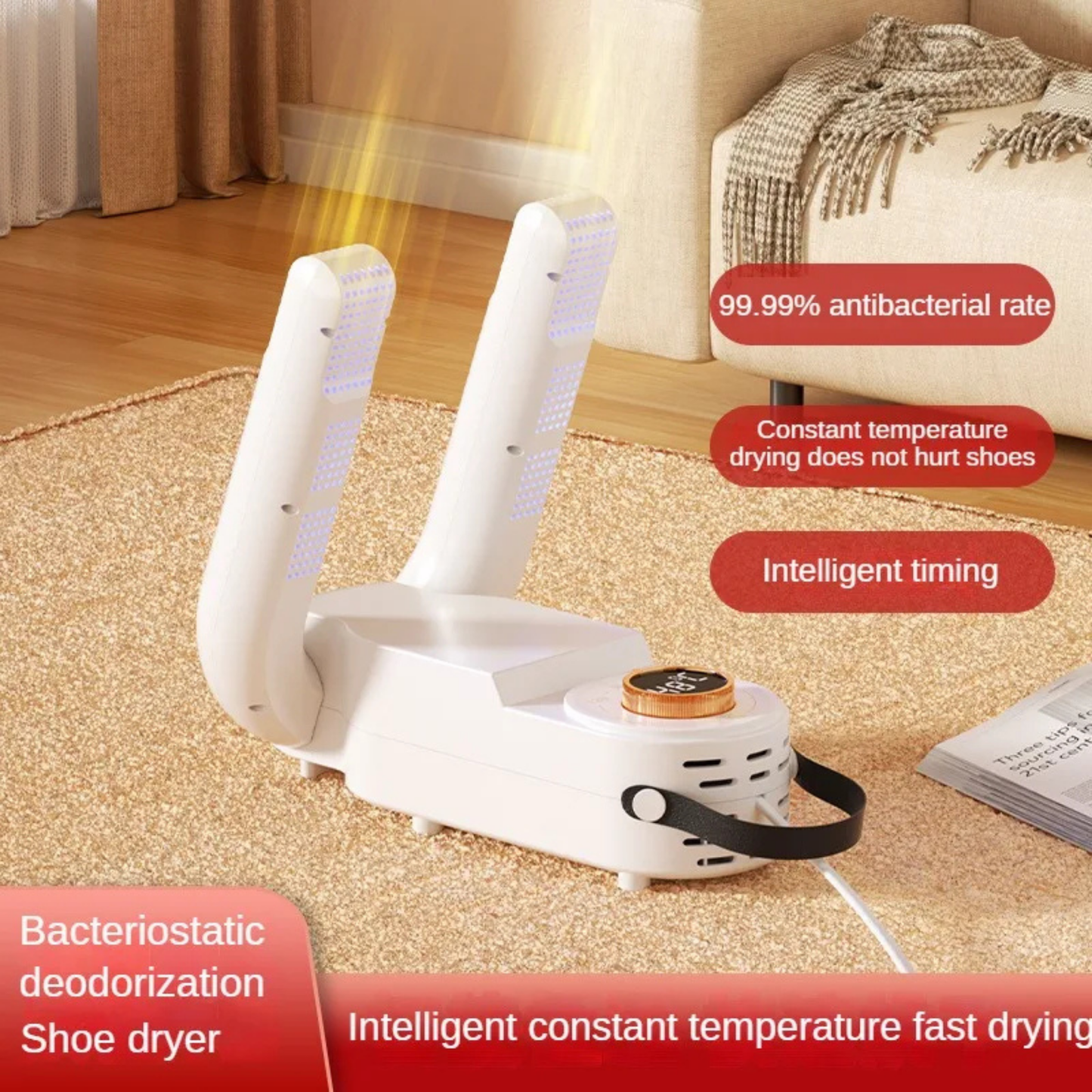 Portable Folding UV Shoe Dryer - Smart Sterilizer with Ozone Deodorizer Tech