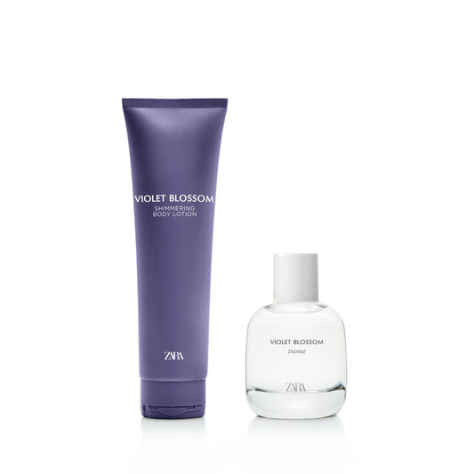 ZARA VIOLET BLOSSOM INTENSE EDP 90ML + GLITTER CREAM 150ML