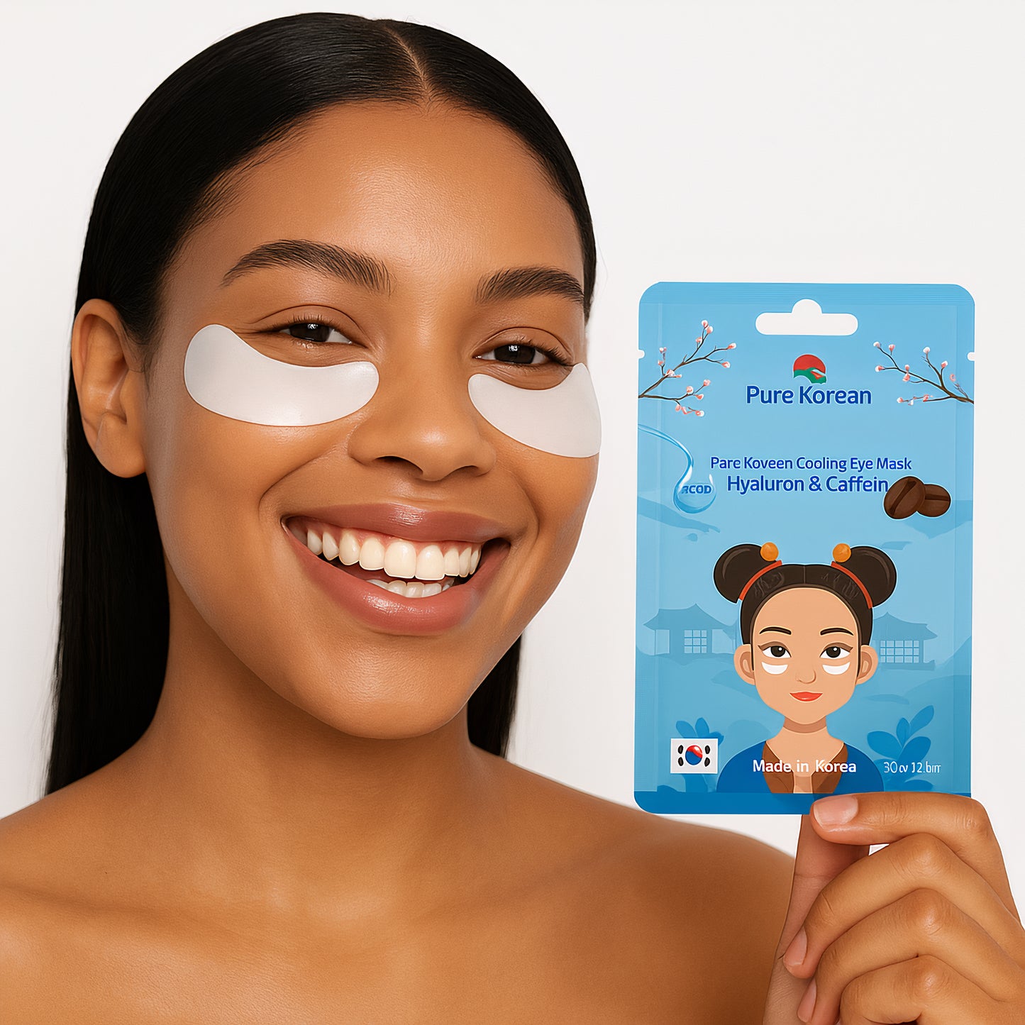 Pure Korean Cooling Eye Mask 30 ml (Hyaluron & Caffeine)