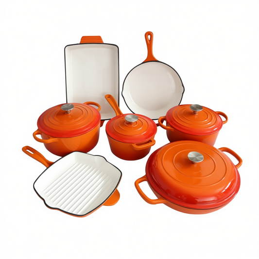 Cast Iron Cookware Set – Non-Stick Enamel Dutch Oven & Pots