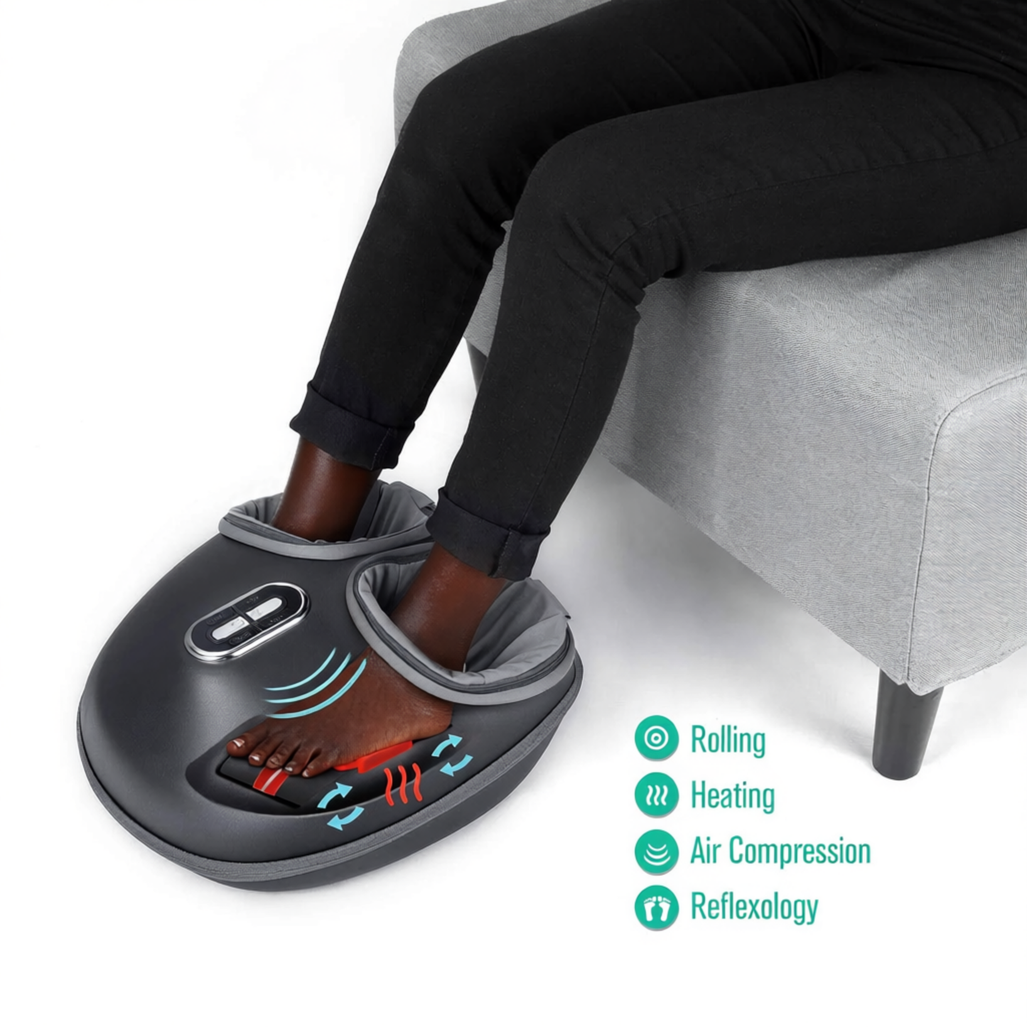 Electric Foot & Calf Massager with Heat – Pressure Relief for Home Use