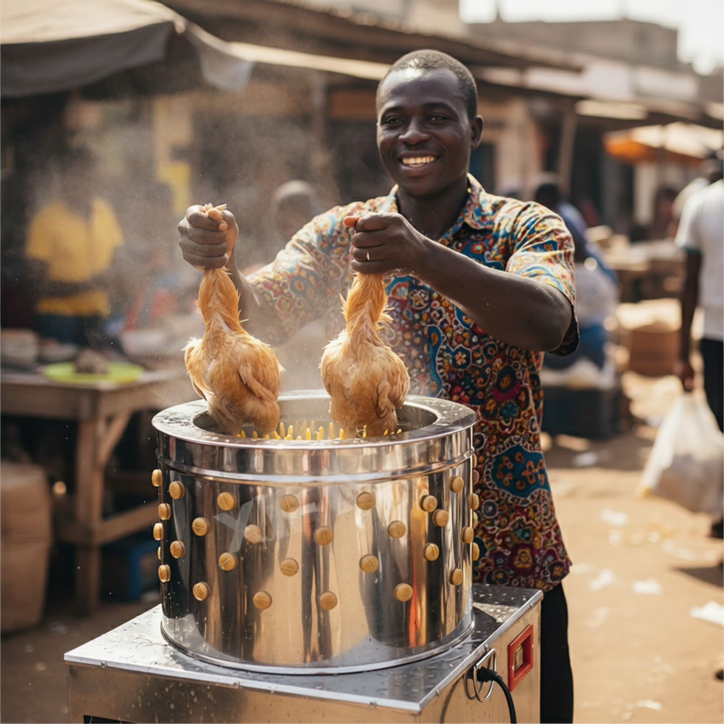 Industrial Chicken Plucker – Commercial Defeathering Machine with 1-Year Warranty