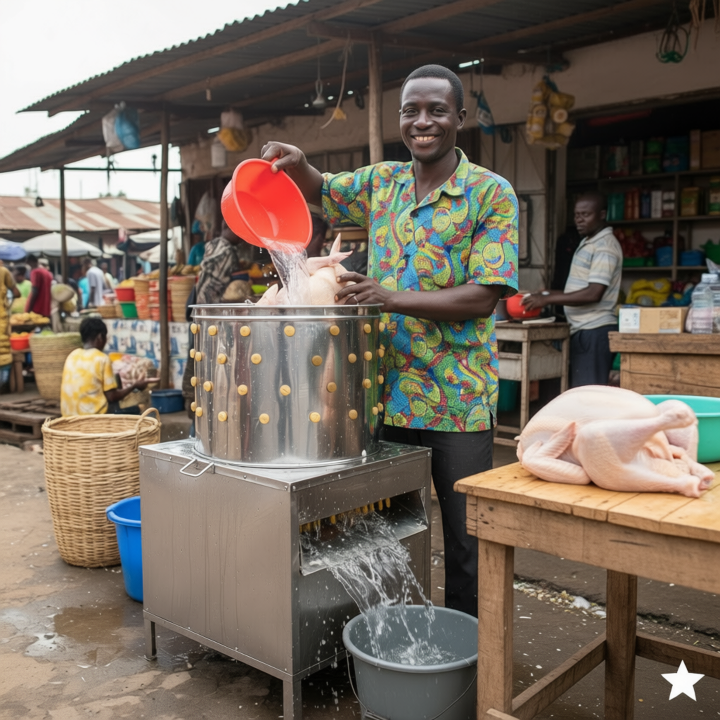 Industrial Chicken Plucker – Commercial Defeathering Machine with 1-Year Warranty