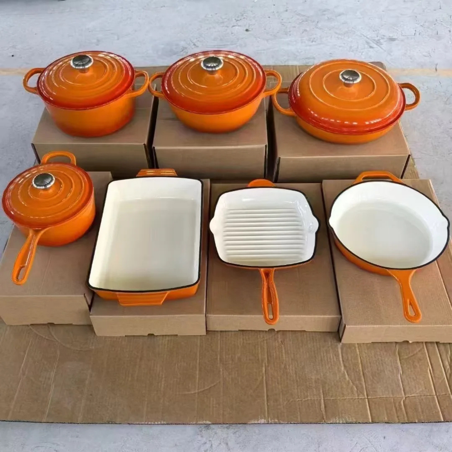 Cast Iron Cookware Set – Non-Stick Enamel Dutch Oven & Pots