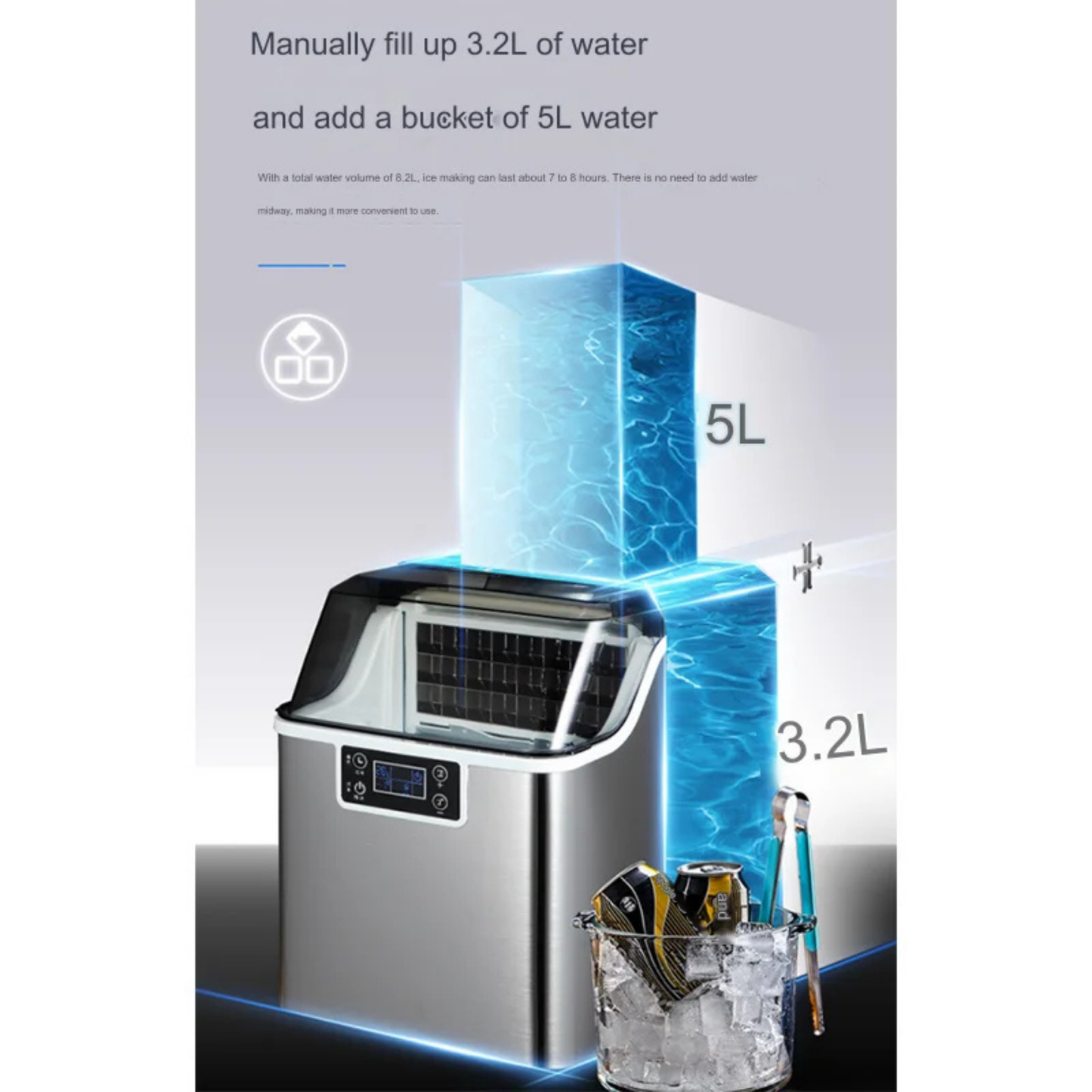 New Design 35kg Automatic Smart Home Ice Maker – Portable & Commercial Use