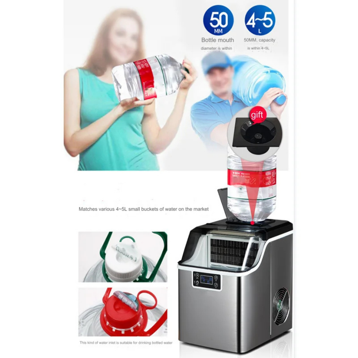 New Design 35kg Automatic Smart Home Ice Maker – Portable & Commercial Use