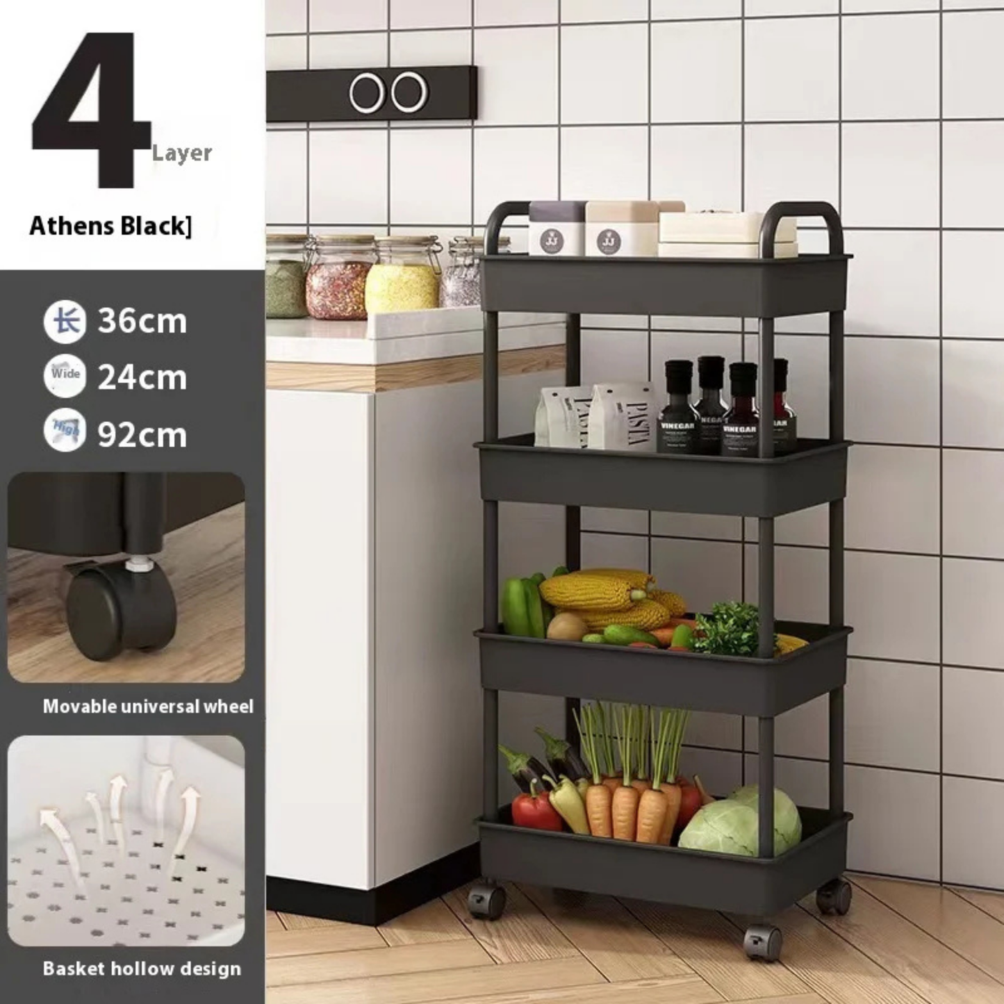Stroller & Bedroom, Kitchen Storage Rack – Floor-to-Ceiling Adjustable Organizer