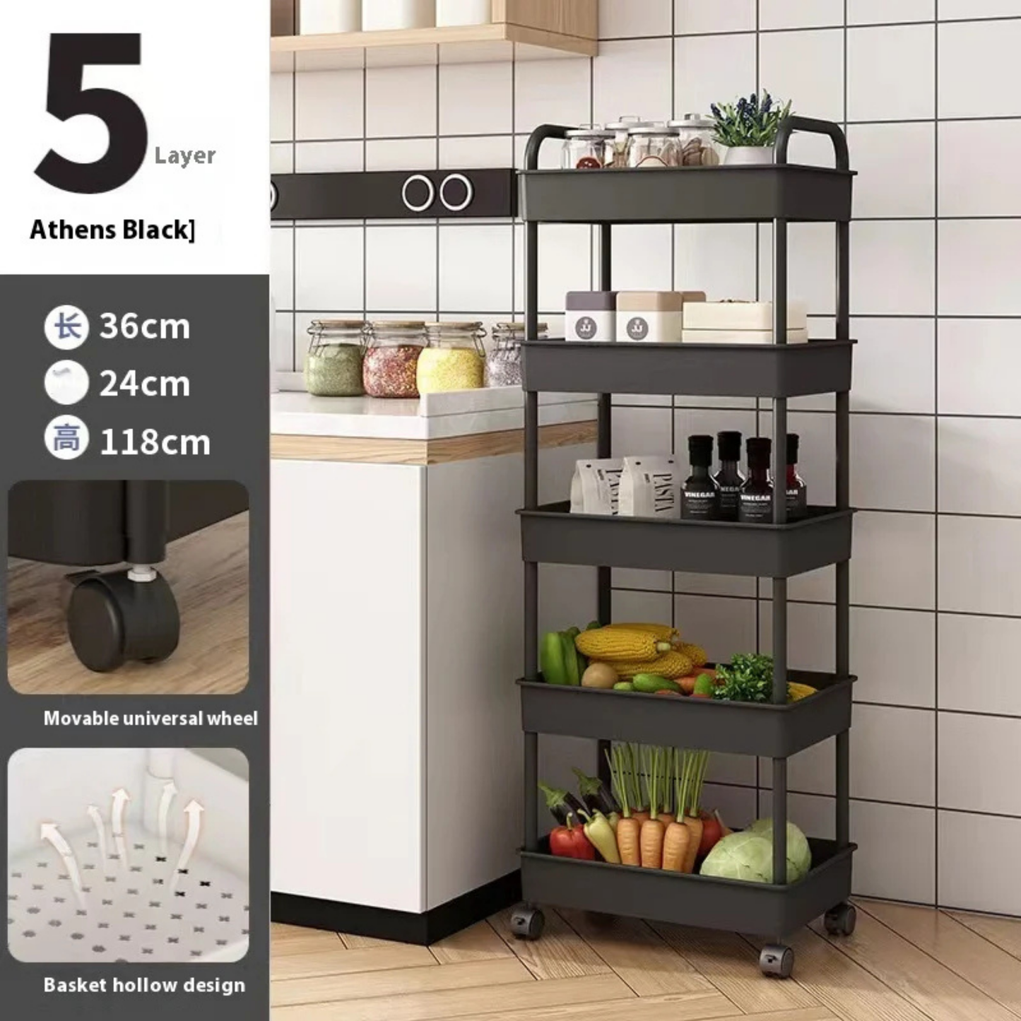 Stroller & Bedroom, Kitchen Storage Rack – Floor-to-Ceiling Adjustable Organizer