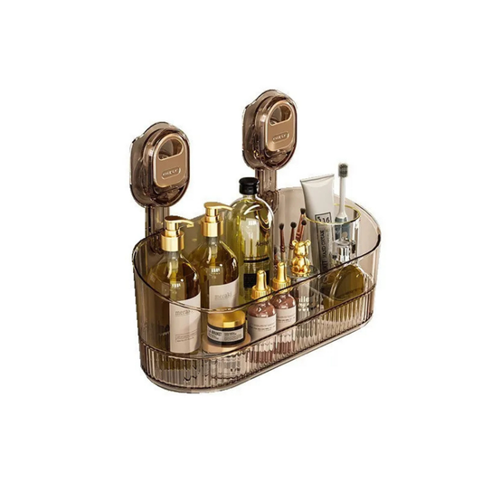 Patented Wall-Mount Plastic Storage Box for Bathroom & Kitchen – Suction Cup Design